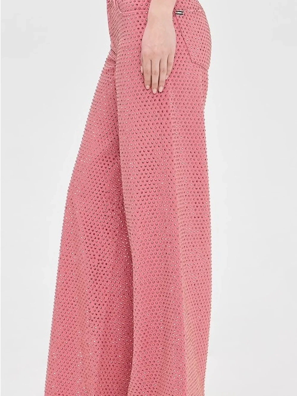 Alice + Olivia AMAZING EMBELLISHED JEAN in Deep Rose/Rose Gold - Picture 7 of 8